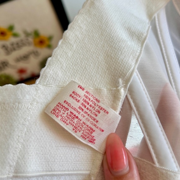 Vintage 1980s Lady Marlene White Floral Embroidered Lace Bustier 34C /Waist 26 - Picture 6 of 8